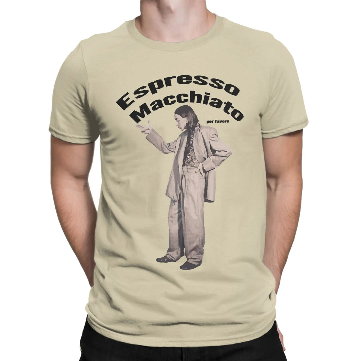 Tommy Cash Espresso Macchiato illustration graphic art Eurovisions T Shirts Men T-Shirts Crew Neck  Tee Shirt Short Sleeve Tops