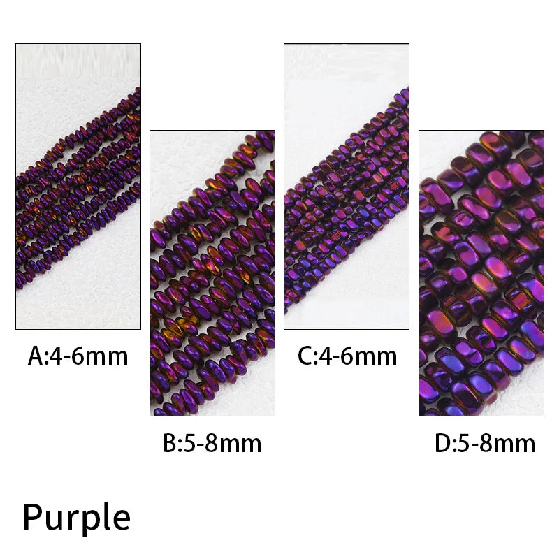 WLYeeS Gravel Stone beads 4-8mm Irregular Gold Colour Hematite  small Spacer Loose Bead for Jewelry bracelet Necklace Making DIY