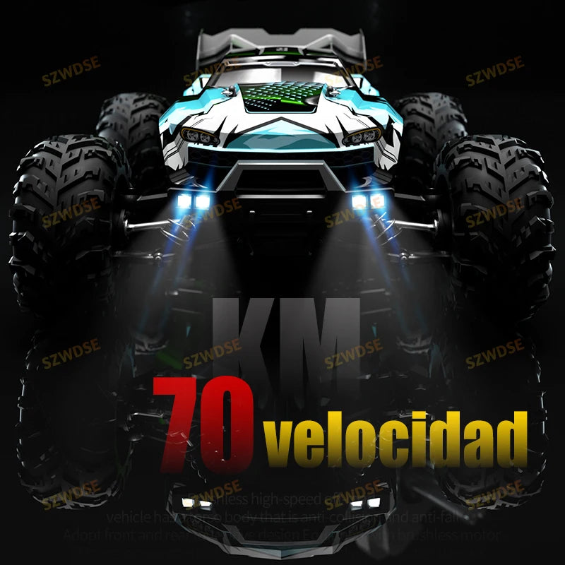 Wltoys Q117 1/16 RC Car 4WD Remote Control Car LED Headlights Brushless 70KM/H 2.4G High Speed Off-Road Drift Toys for Children