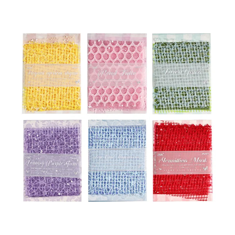 15 pcs Mesh Collage Material Pack, Mixed Texture Non-Stick Journal Papers, DIY Scrapbooking Supplies