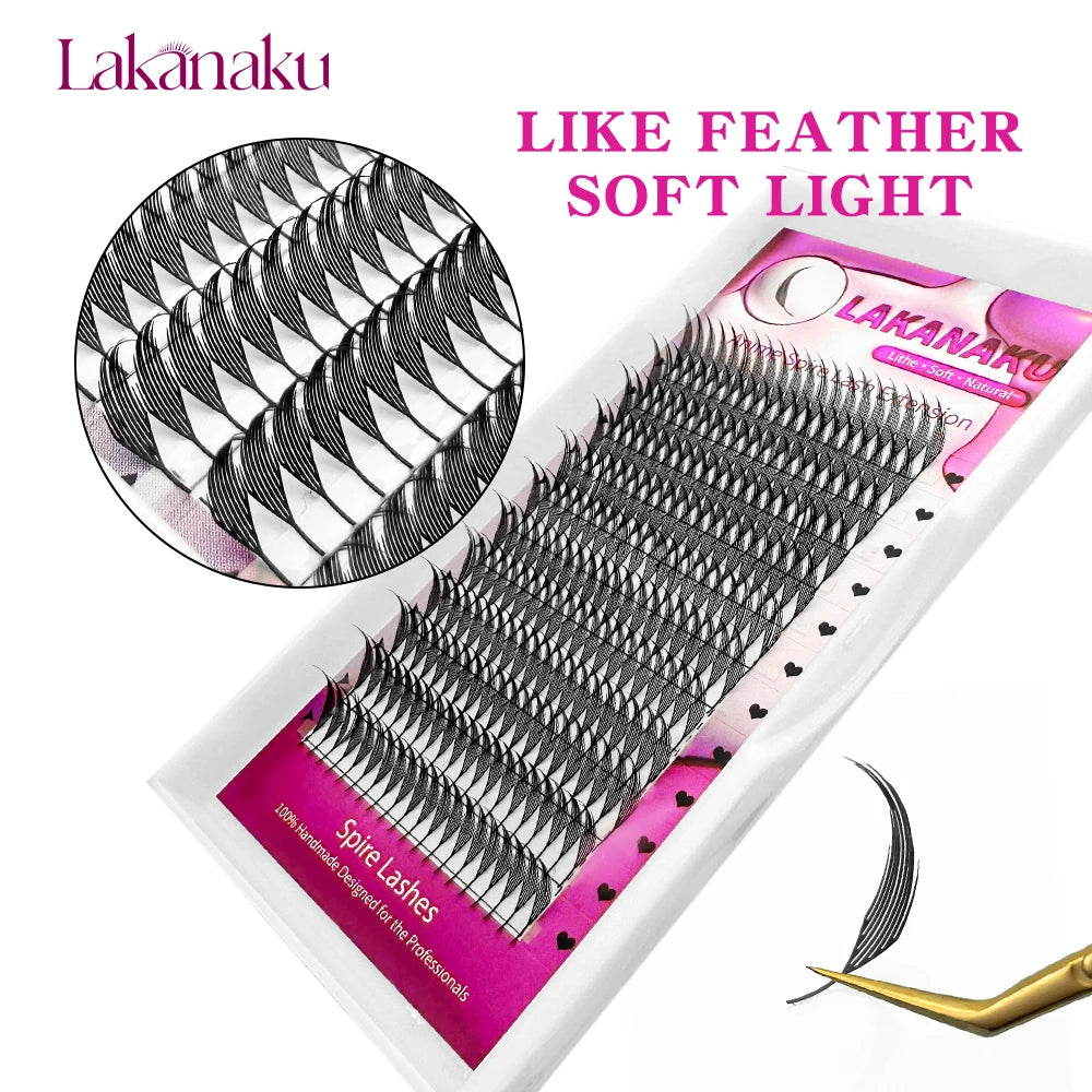LAKANAKU Spire Fans Premade Anime Lashes Spikes Eyelash Extensions for Comic Eyelashes