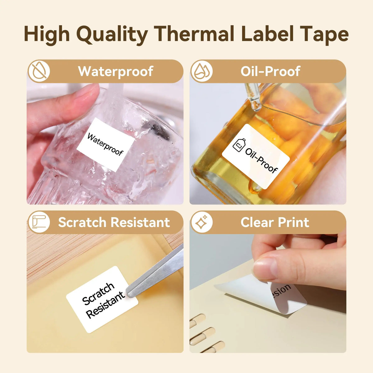 Niimbot Thermal Label for B21/B3S/B1 Printer Waterproof Label Business Shipping Address Labeling Replacement with Self-Adhesive