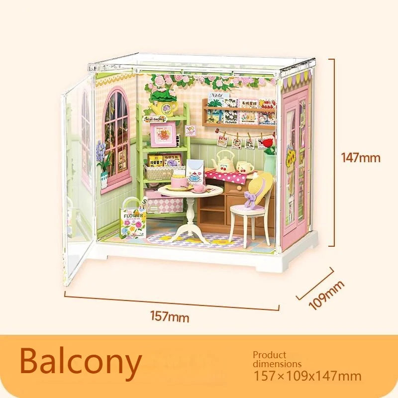 Mini Building Blocks DIY House Kit, Micro-Scale Scene Models Creative Gift for Women, Super World Tiny Craft