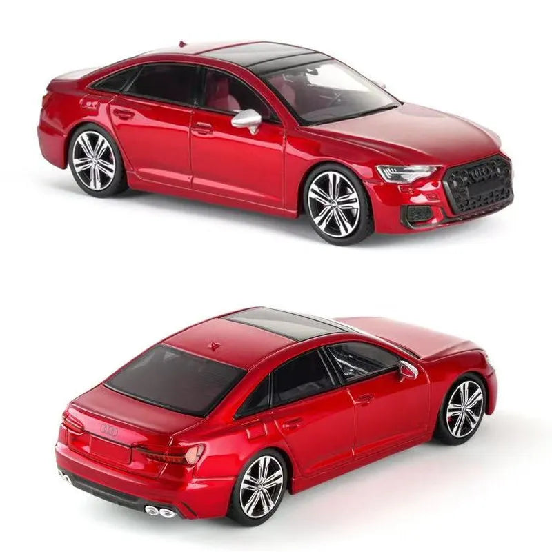 1:64 Scale Masdi Audi S6 Die-Cast Model Car Black Simulation Alloy Collectible Ornament For Car Collectors Enthusiasts Toy Gifts