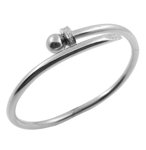 Stainless Steel Inlaid Zircon Bangle Round Bracelets