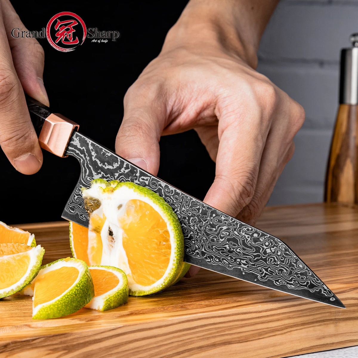 Grandsharp 5.4 Inch Bunka Knife 67 layers Damascus Steel Sharp Blade Kitchen Tool Cook Knives Meat Slicer Cooking Cutter
