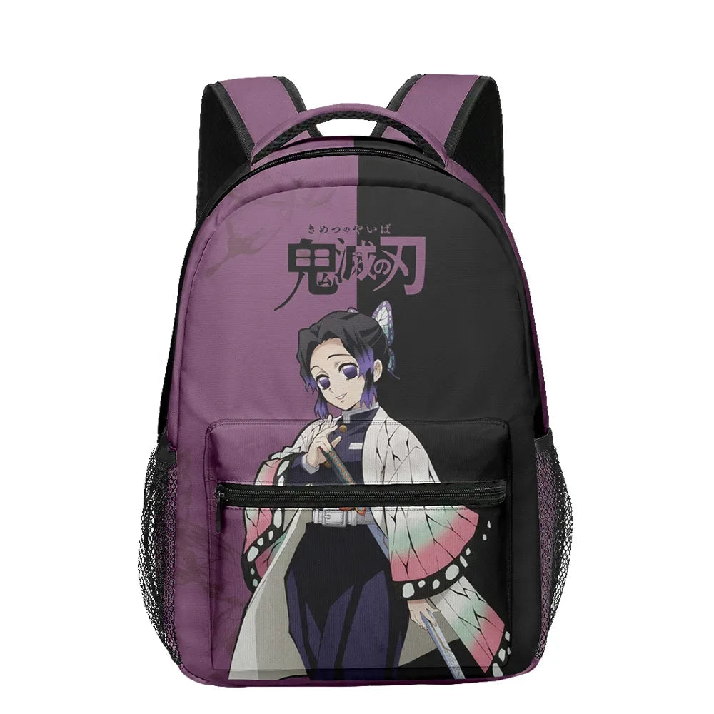 New Anime Peripheral Demon Slayer 3D School Backpack Lunch Bag Pencil Case 3-Piece Set Printed Holiday Gift for Students Gift