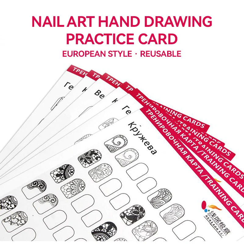 12/8/4 Pcs Nail Art Practice Paper Template Book Manicure Tool UV Gel Polish Guide Drawing Painting Book for Learning Nail Art