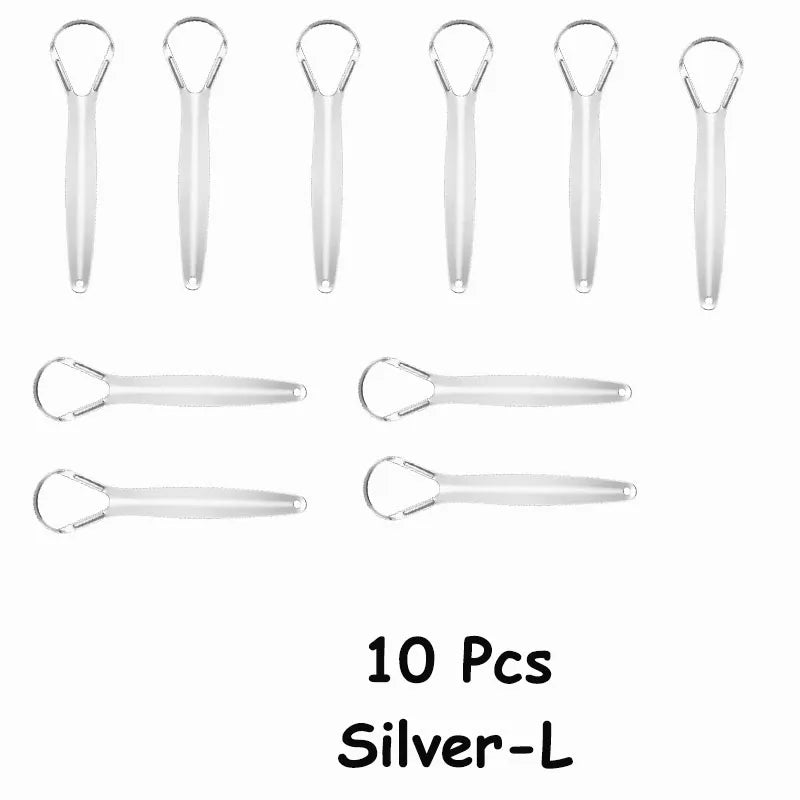 1Pc/2/4/10//20/50Pcs Dental Stainless Steel Tongue Scraper Bad Breath  Tongue Coating Cleaner Oral Care Tools Large/Small