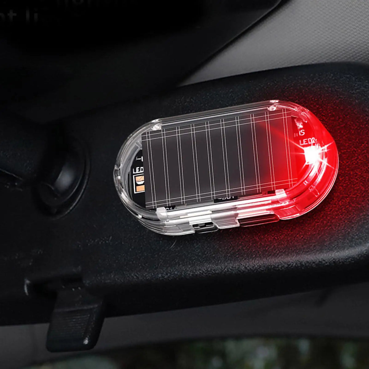 Solar Powered Car Fake Security Light Blue/Red Flashing Simulated Alarm Wireless Warning Anti-Theft Caution Lamp Strobe