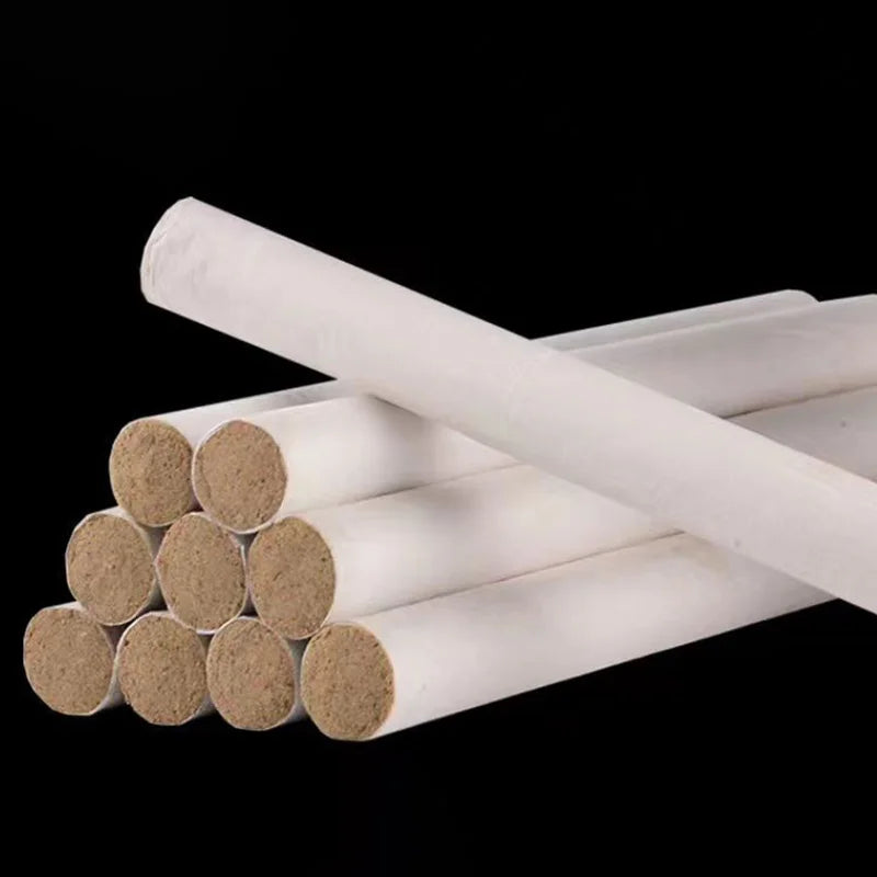 10Pcs Moxibustion Rolls Made from Pure Mugwort Leaves Chinese Herbal Medicine Moxa Sticks Herb Heating Warm Body Massage Plant