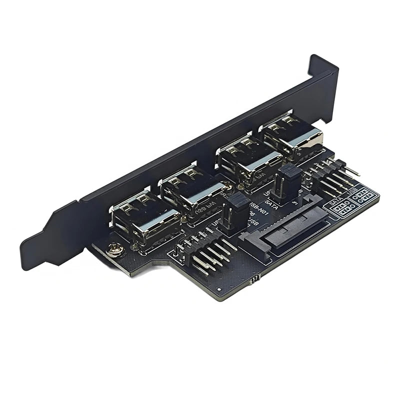 NEW Motherboard 9Pin to 4 Ports USB2.0 Baffle Adapter 30cm Cable USB 2.0 Back Panel Expansion Bracket for Desktop Computer Black