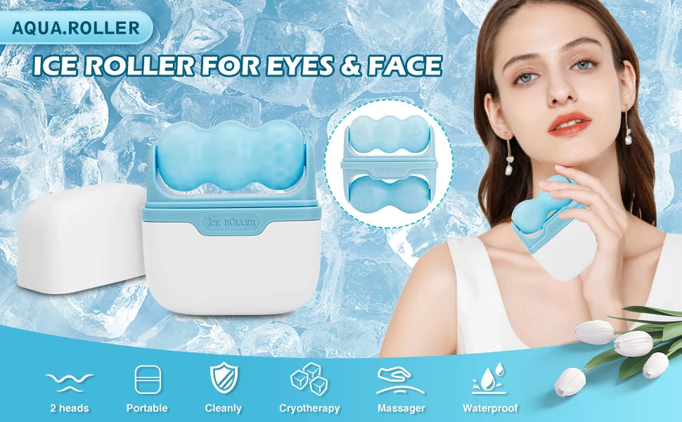 Hello Face Ice Roller S30 Facial Massage Reusable 2 Shape Heads Freezable Ice Massager Lifting Tools