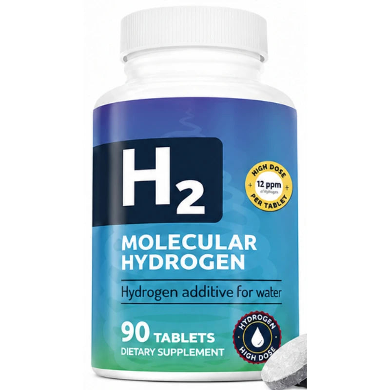 Molecular Hydrogen Tablets with Magnesium, 12 Ppm H2, 90 Servings, Non-GMO, Dextrose, Malic Acid, Tartaric, Unflavored