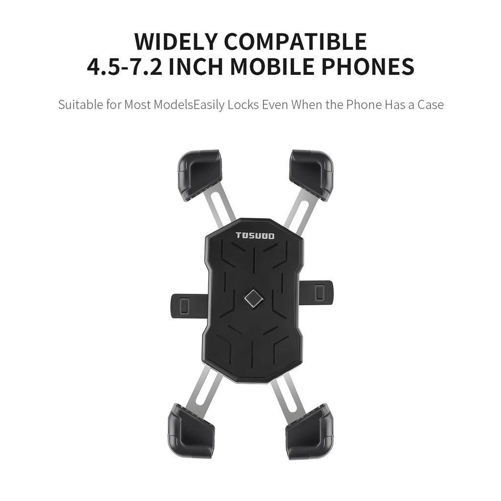 TOSUOD Bike Handlebar Phone Holder Automatic Locking One-Button Opening And Closing Bicycle Mobile Phone Stand