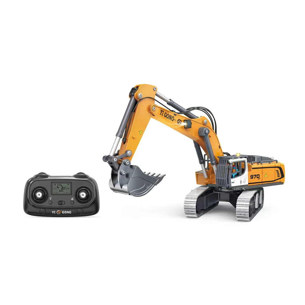 Mini Excavator 1/50 970 Electric Excavator Simulation Model With Lighting System Desktop Remote Control Excavator Model Toy