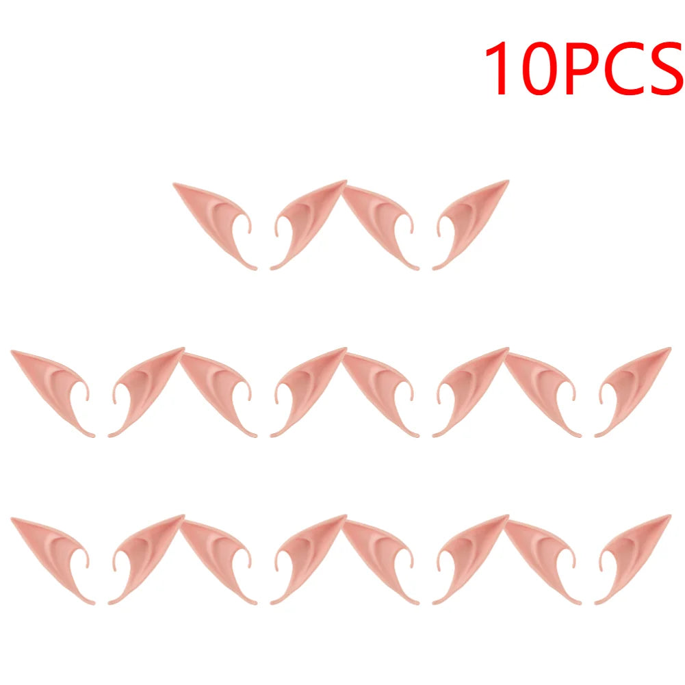 1-20pair Mysterious Angel Elf Ears Artificial Latex Ears for Halloween Decor Fairy Cosplay Costume Masquerade Accessories