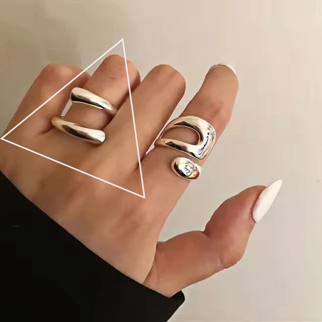 925 Sterling Silver Flower Geometry Ring For Women Girl Hollow Out Zircon Grace Wide Jewelry Gift Dropshipping