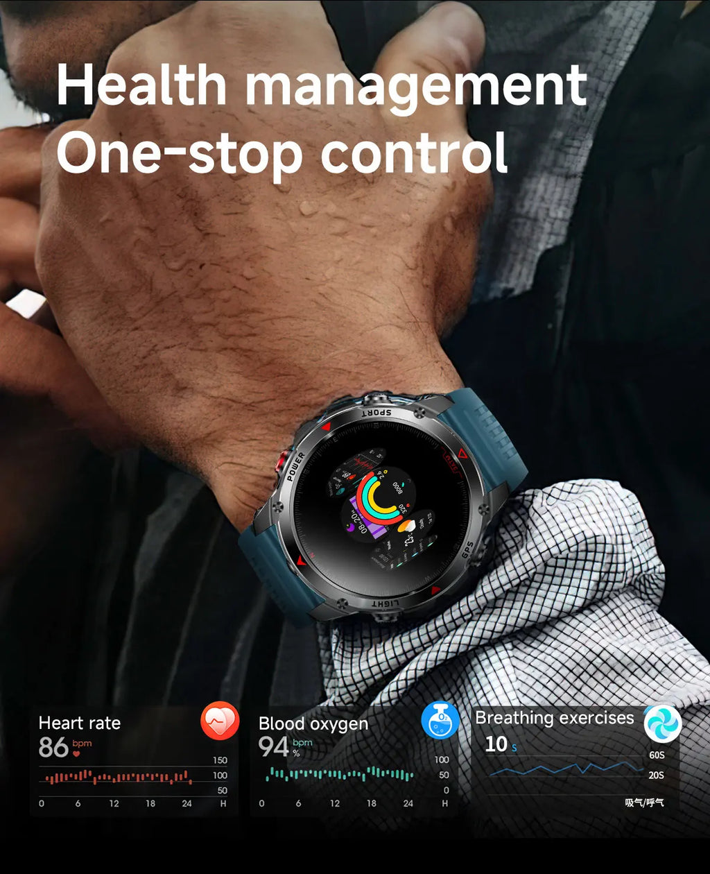 2025 New Military Bluetooth Call Smart Watch Built-in GPS Compass Barometric Altimeter 3ATM Waterproof Sports Smartwatches Men