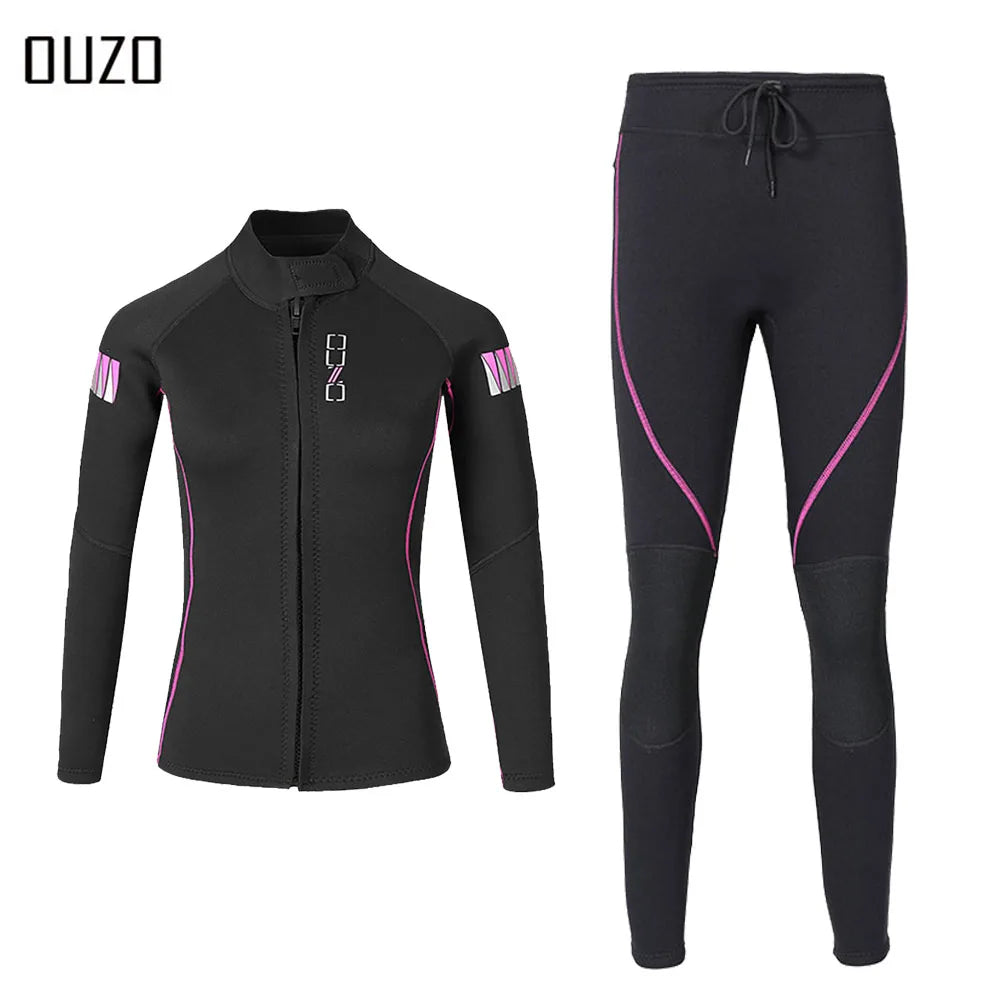 1.5MM Men Women Wetsuit Neoprene Underwater Keep Warm Diving Suit Kitesurf Surfing Spearfishing Jacket Pants Clothes WetSuit