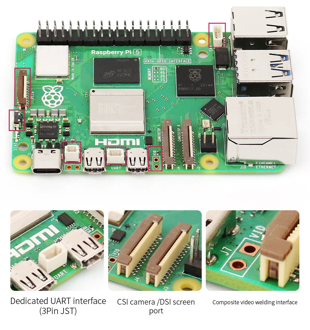Raspberry Pi 5 Generation Development Board LINUX Suite Computer AI programming motherboard Raspberry Pi 5B 4G/8GB