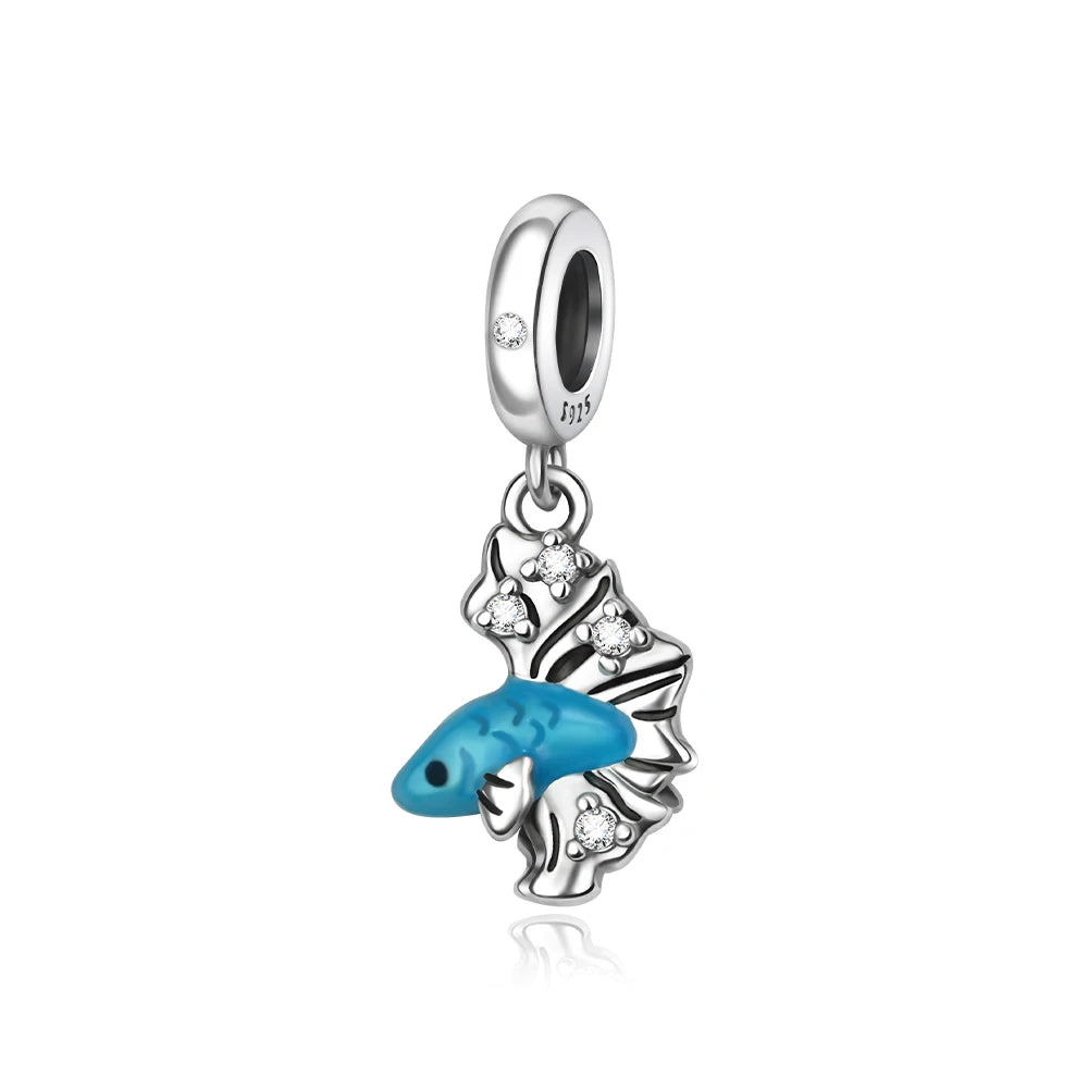 Beautiful 925 Sterling Silver Puppy Cat Swallow Raccoon Giraffe Animal Pendant Fit DIY Bracelet Necklace Package Jewelry Gifts