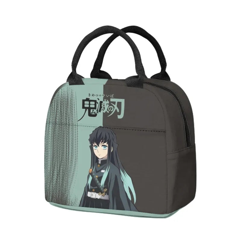 New Anime Peripheral Demon Slayer 3D School Backpack Lunch Bag Pencil Case 3-Piece Set Printed Holiday Gift for Students Gift