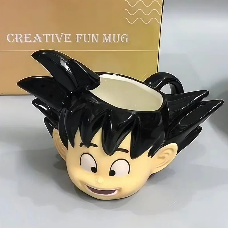 New Arrival Goku 3d Ceramic Mug Creative Anime Character Shaped Cup Multi Functional Pen Holder For Home Office Desk Anime Fans