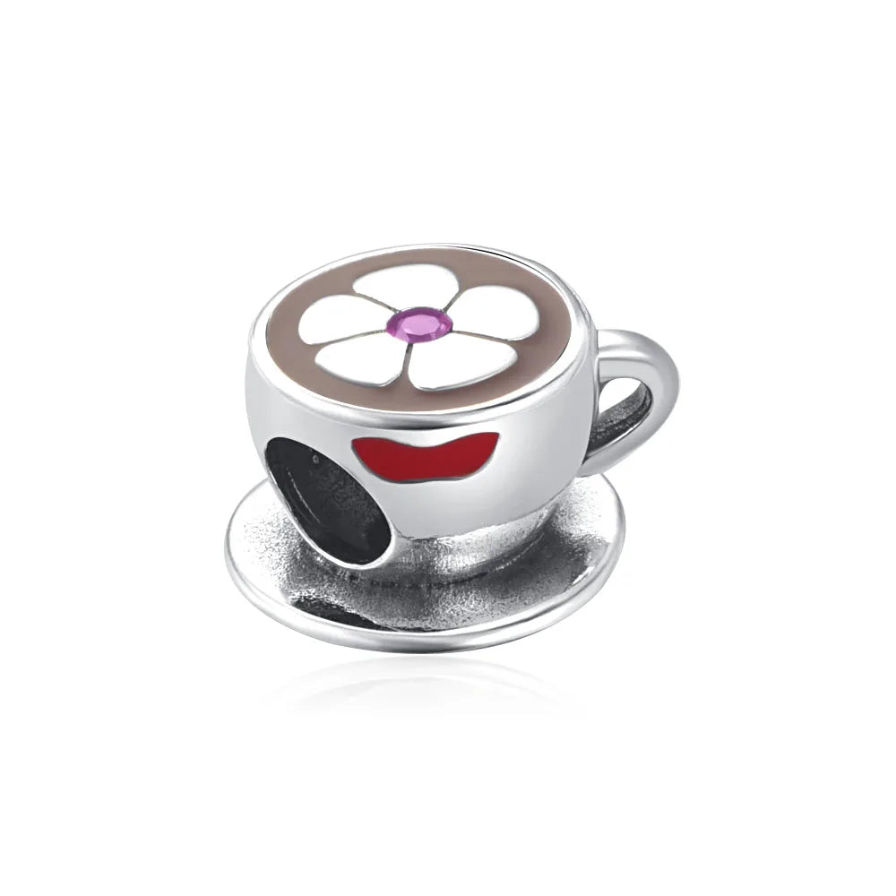 Hot Selling 925 Silver Cup,Coffee Cup,Beer,Bead Pendant Suitable European Original Bracelet DIY Accessories,Exquisite Jewelry ﻿
