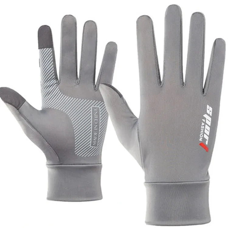 1Pair Fishing Gloves Breathable Two Fingers Elastic Summer Autumn Ice Silk Sunscreen Anti-slip Gloves Cycling Fishing Accessorie