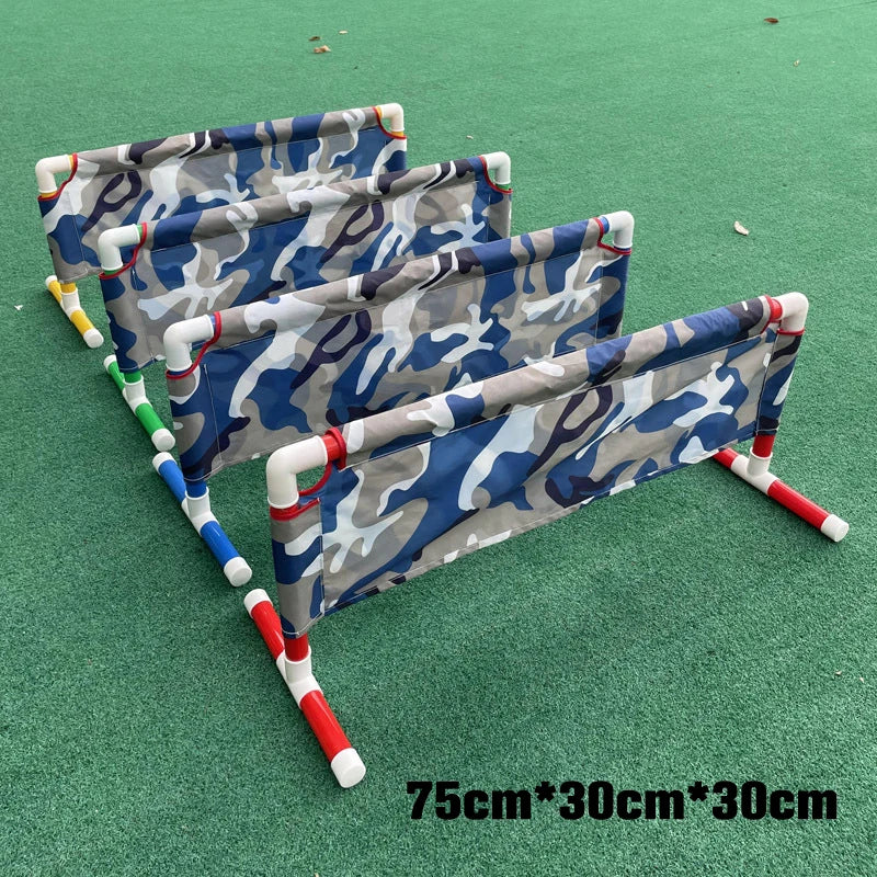Kids Agility Obstacle Course Toys Colorful Jump Hurdle & Crawl Through Window Frame Children Sensory Integration Training Indoor