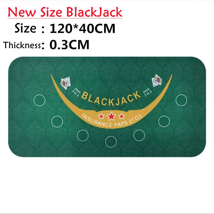 1.2*0.6m Hold'Em Texas Poker Mat Black Jack Baccarat Dice Durable Rubber Home Gaming Desk Pad