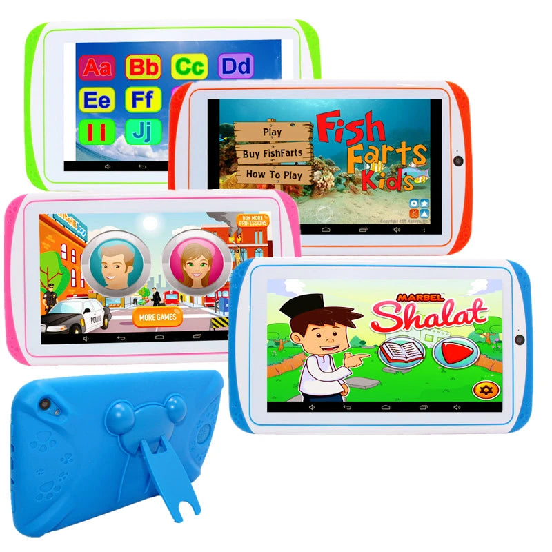 7 INCH Android 10 RAM 1GB +16GB ROM Gift Kid Tablet E98 WIFI Dual Camera Quad-Core Free Silicone Case 3D Glassess