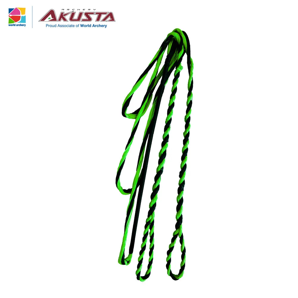 Akusta Recurve Bow Hand Made Bow String Dyna 97 Flight Material 16/18/20 Strands Black and Green Mixed Use For 50-70 Inch Bow