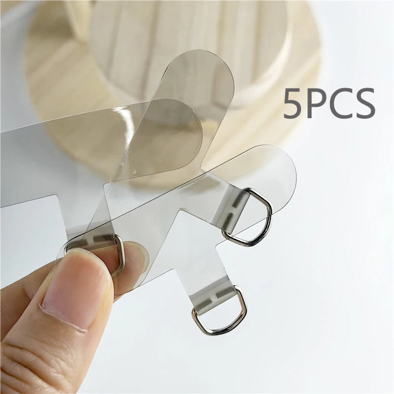 10/5/1Pcs Universal Tpu Mobile Phone Anti-lost Lanyard Card Gasket Nylon Detachable Phone Hanging Cord Strap Patch Tether Pad