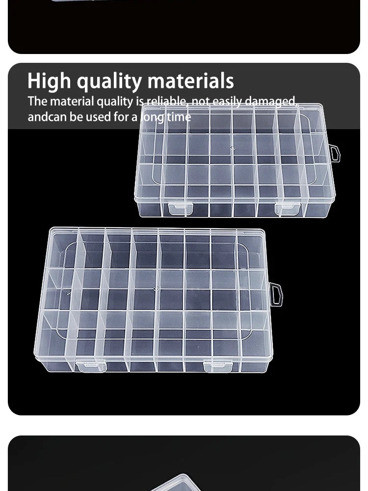 24 Grid Transparent Storage Boxes Hardware Buttons Fishing Jewellery Accessories Packaging Boxes Stationery Storage Boxes