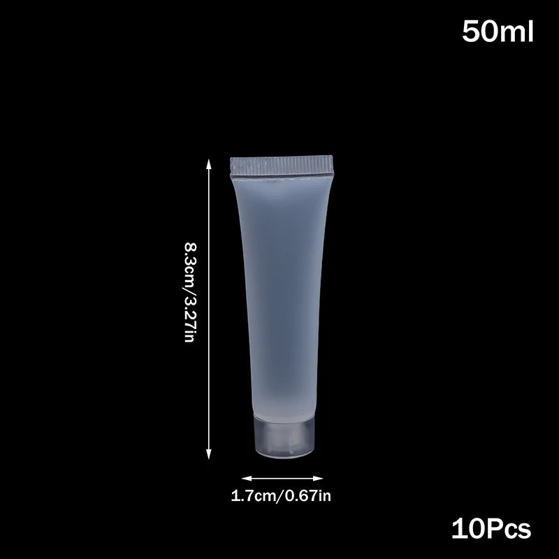 10Pcs Refillable Clear Squeeze Lotion Container Bottle Empty Matte Tube Travel Pack Cosmetic Cream Lotion Shampoo Bath Dispenser