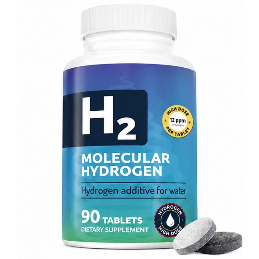 Molecular Hydrogen Tablets with Magnesium, 12 Ppm H2, 90 Servings, Non-GMO, Dextrose, Malic Acid, Tartaric, Unflavored