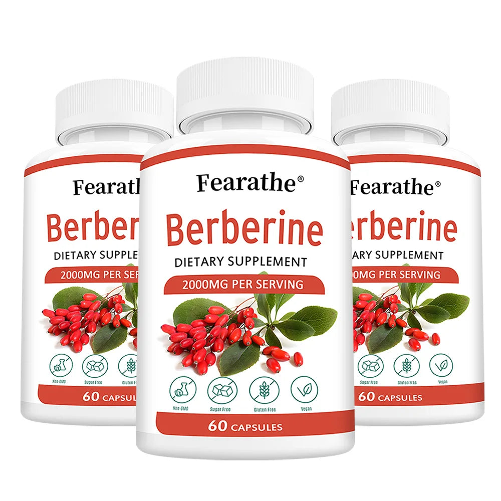 Berberine HCl 2000mg Capsules, Supports Cardiovascular Health, Digestion, Immune Function, Energy, Antioxidant & Anti-Aging