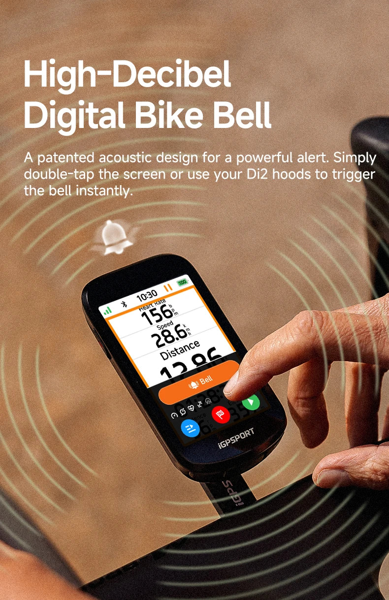 iGPSPORT BSC500 Touchscreen Bike Computer GPS Cycling Global Map Navigation Wireless Cycling Computer with Digital Bike Bell