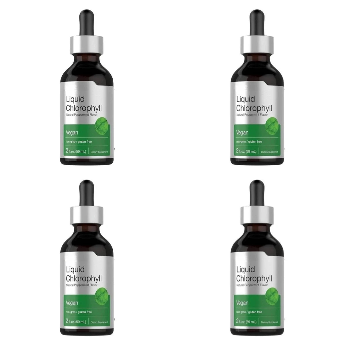 Liquid Chlorophyll Drops 59ml Peppermint Herbal Extract Vegan Non-GMO Dietary Supplement Mix with Water Support Antioxidant