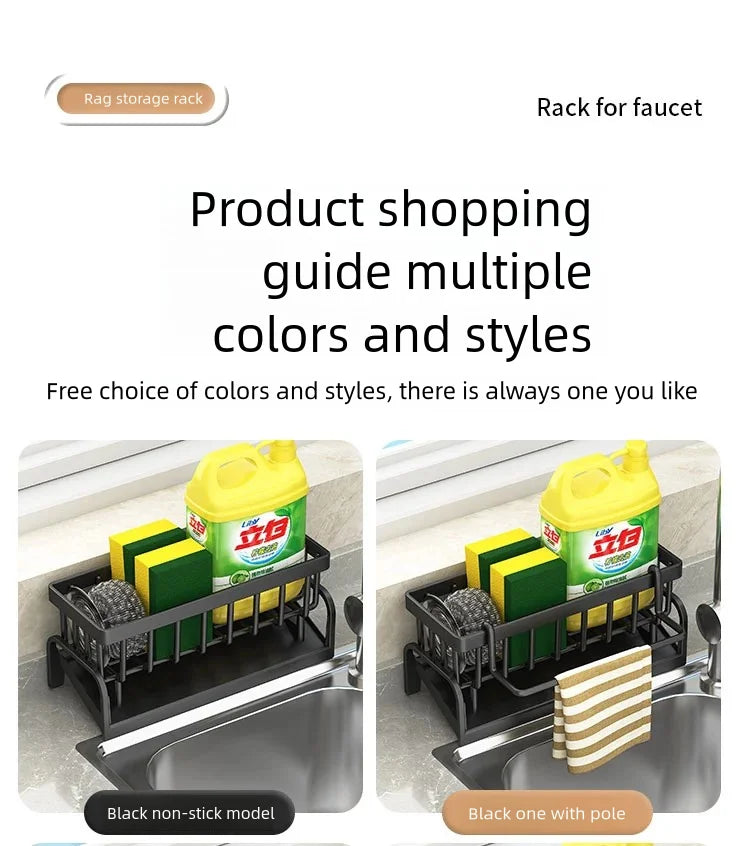 Tap Mounted Shelf for Home Kitchen Accessories Kitchen Spice Storage Shelf with Drainage Rack Installation Sink Organizer