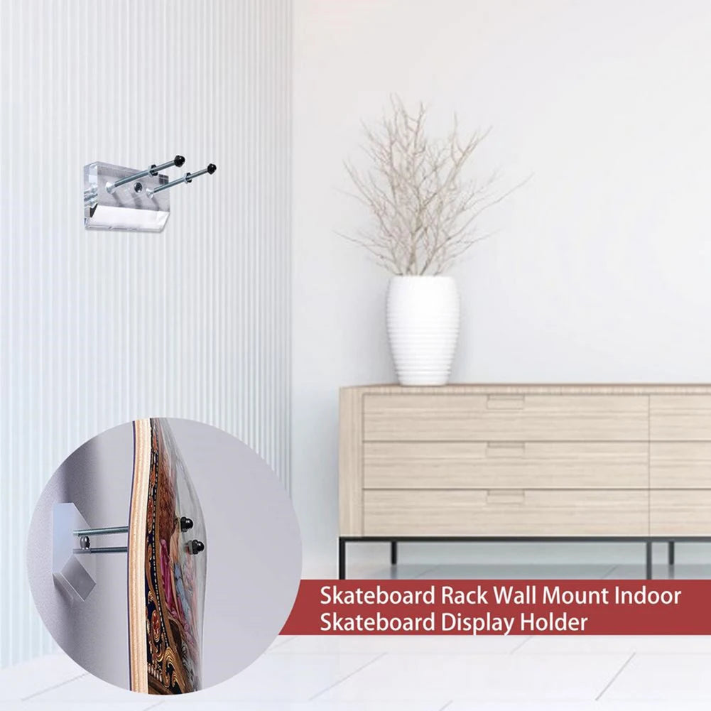 1-5PCS Skateboard Wall Hanger Wall Mount Skateboard Storage Holder Acrylic Skateboard Wall Storage Rack for Skateboard Lovers
