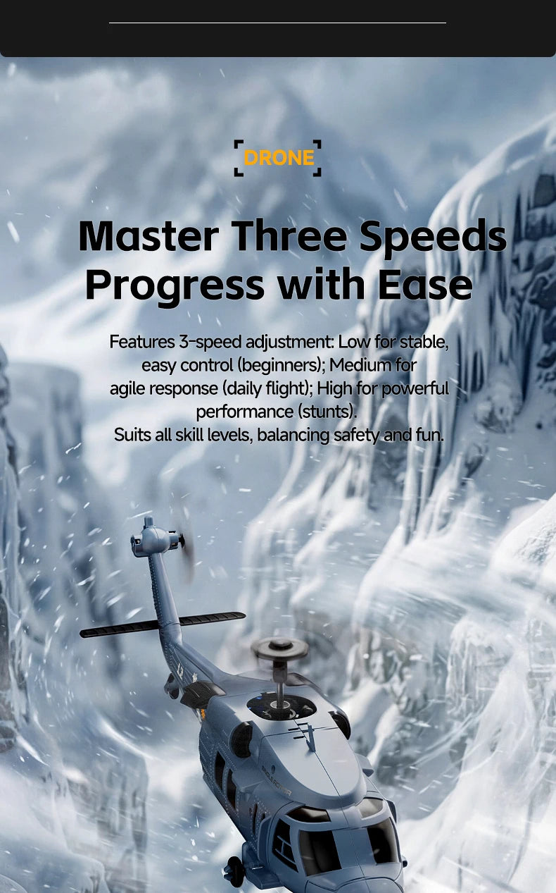 8K HD Camera RC Helicopter With LCD Screen Optical Flow Positioning One Key Takeoff WIFI FPV RC Airplane Single-Rotor Flybarless