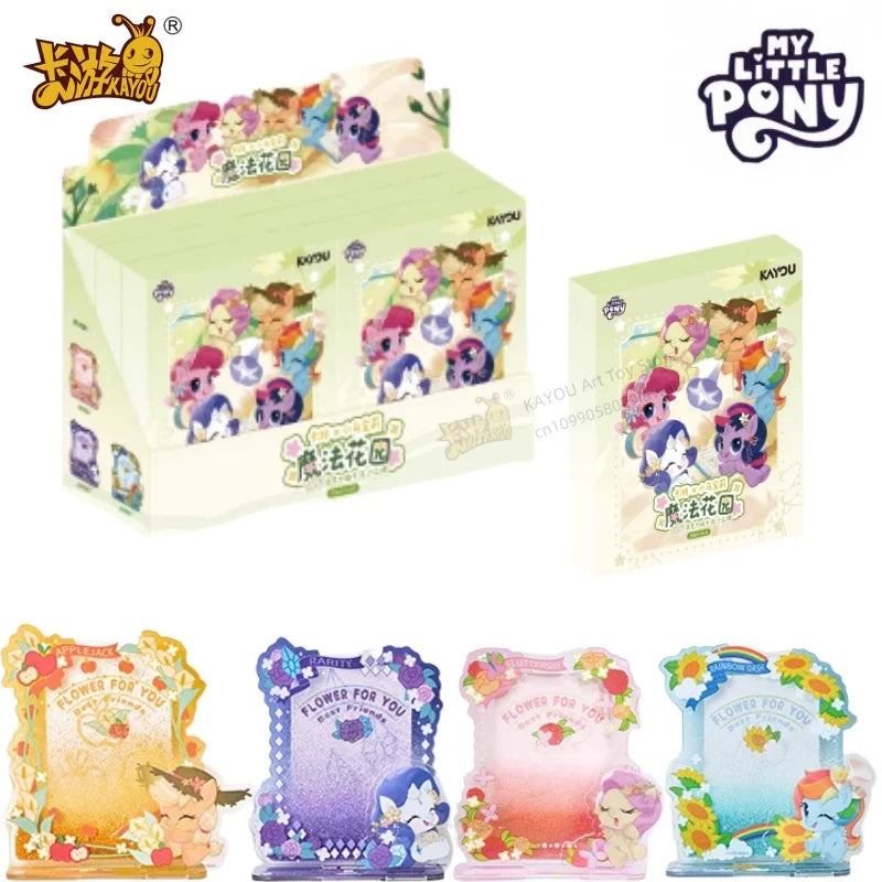 KAYOU Genuine New My Little Pony Magic Garden Series Q Edition Acrylic Flowing Sand Standing Brand Anime Peripheral Gift