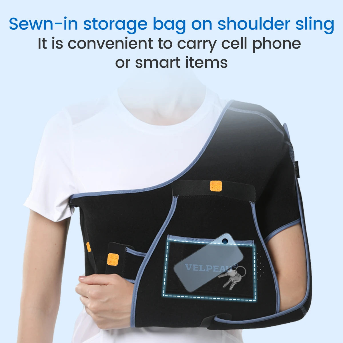VELPEAU Breathable Shoulder Sling for Arm Fracture Dislocation and Rotator Cuff Tear, Shoulder Immobilizer for Both Arms