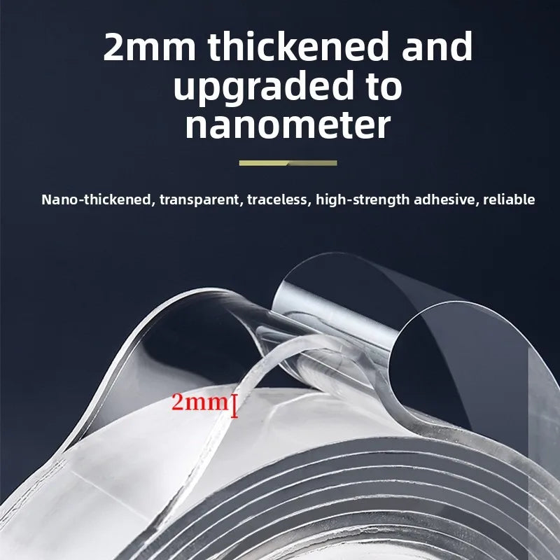Thickened Nano Tape with Strong Adhesion, Washable, Residue-free Magic Tape, Acrylic Transparent Nano Double-sided Tape