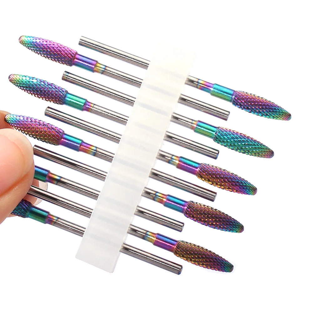 10pc Carbide Manicure Drills Nail Drill Bits Set Milling Cutters Kits Gel Polish Remover Files Electric Burr Tools Accesstries