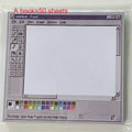 Creative Vintage Computer‑Theme Memo Pad 50 Sheets, Durable Adhesive Drawing Sticky Notes, Practical Stationery for Artists & Office Daily Work