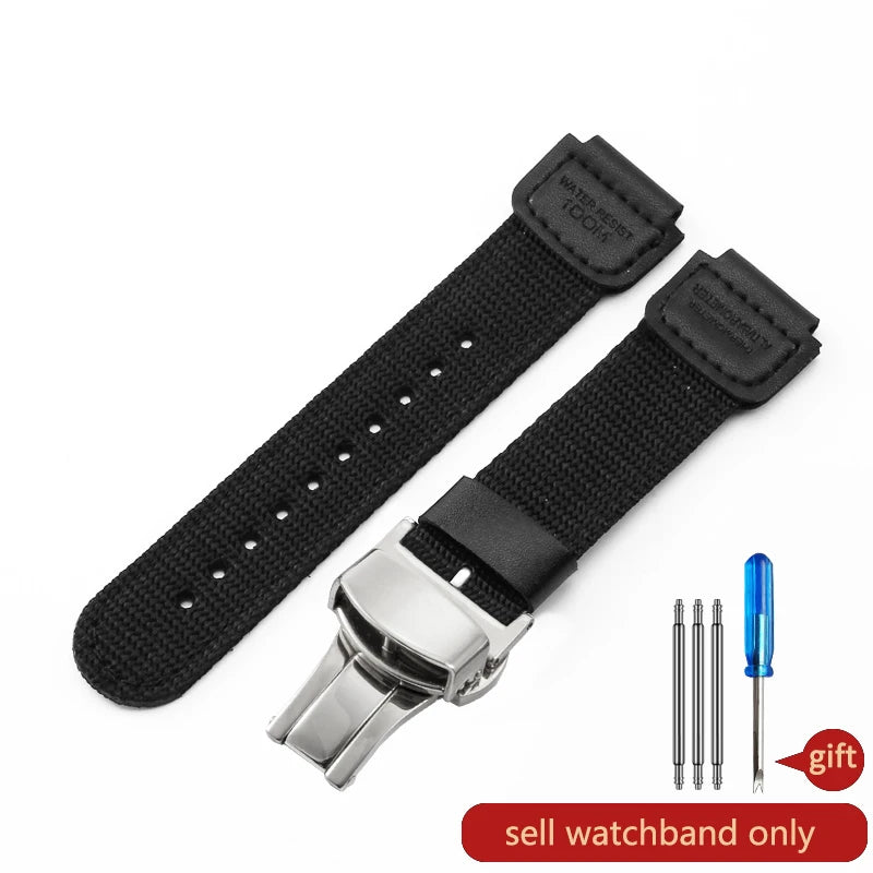 For Casio Small Square Black Army Green Dw5600 GW-5000 5035 GW-M5610 Farm Oak Ga2100 Gm2100 Modified Canvas Nylon 18mm Watchband